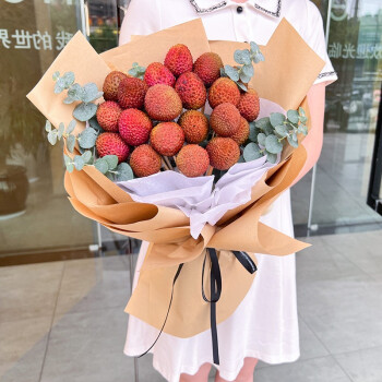 幽客玉品鲜花速递荔枝水果西瓜花束送女友闺蜜表白礼物全国同城配送19颗荔枝花束	
